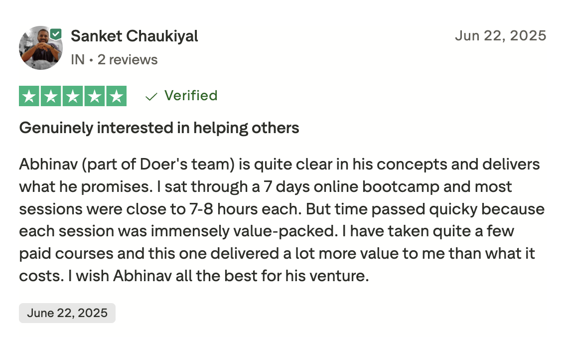 Student testimonial 1 for Abhinav Singh and Shikshantaram