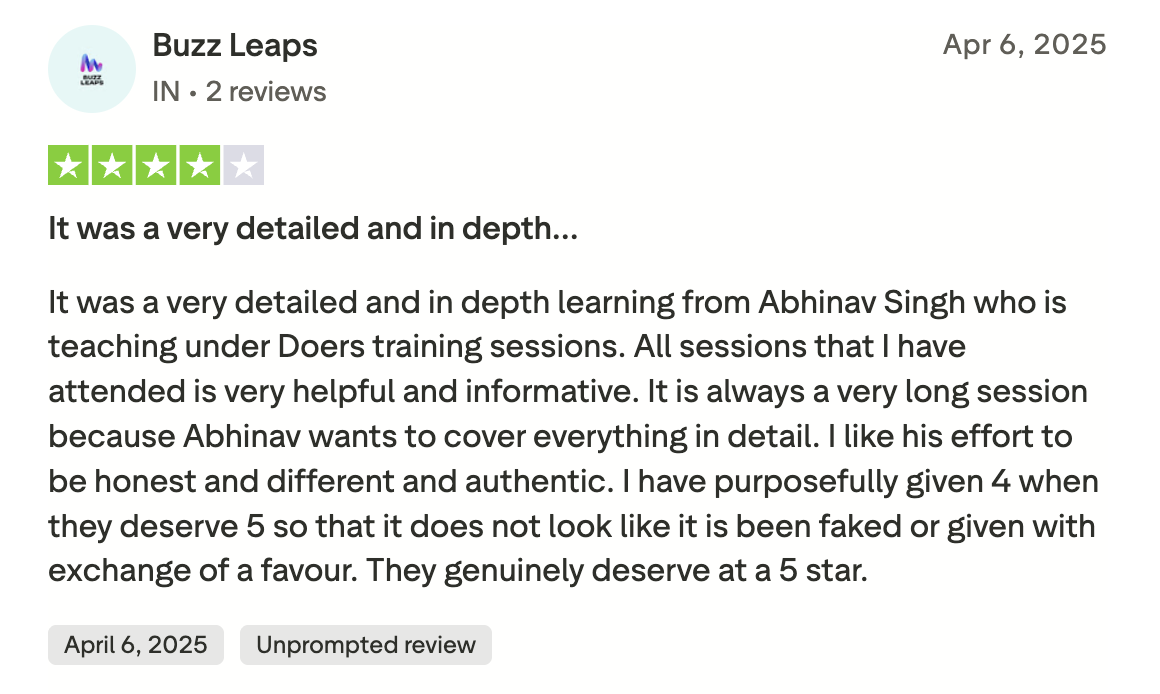 Student testimonial 3 for Abhinav Singh and Shikshantaram